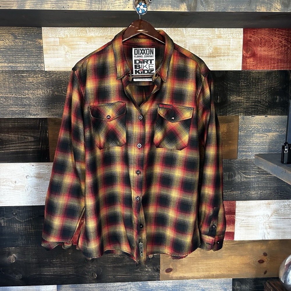 Dixxon Flannel Company Dirt Bike Kidz Shirt Size 2XL Large Plaid Button Up